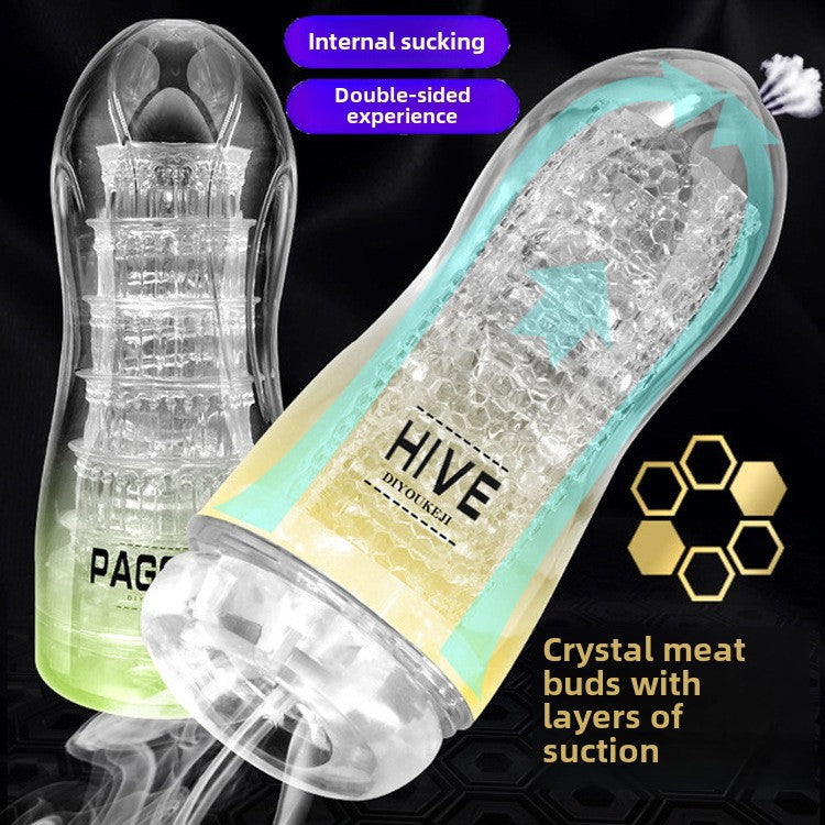 Japanese transparent masturbation cup men's sucking training masturbator male adult toys