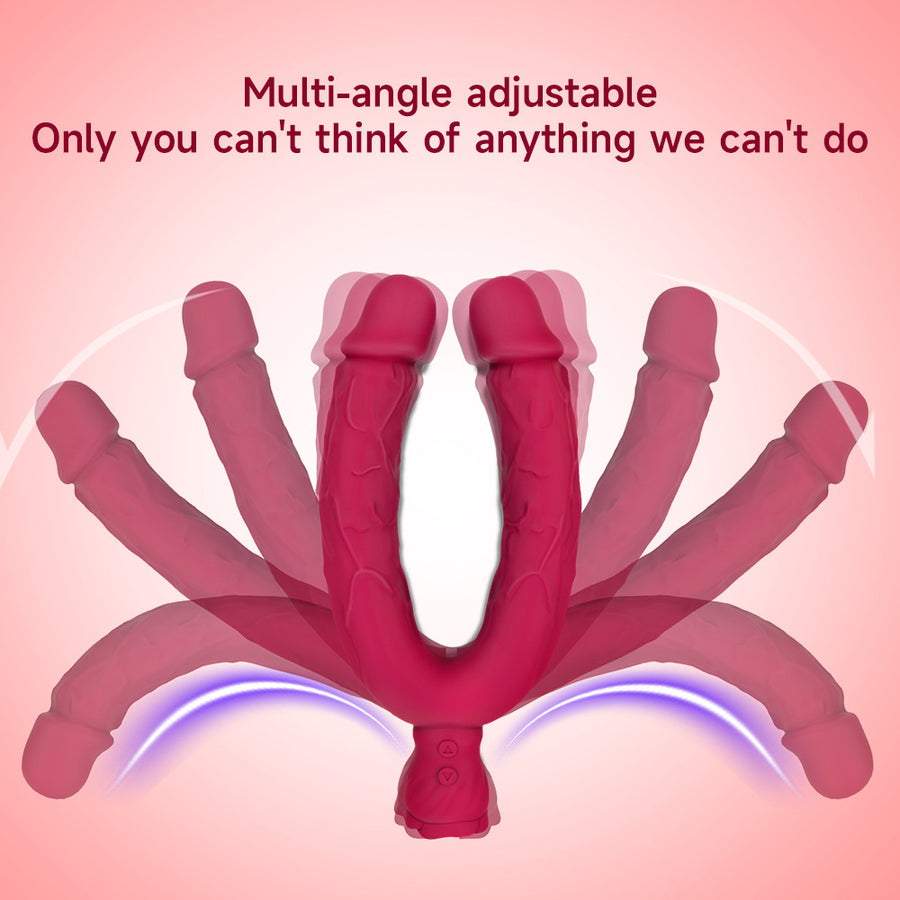 Powerful vibration double-head dildo bendable triple vibration dual-purpose vibrator