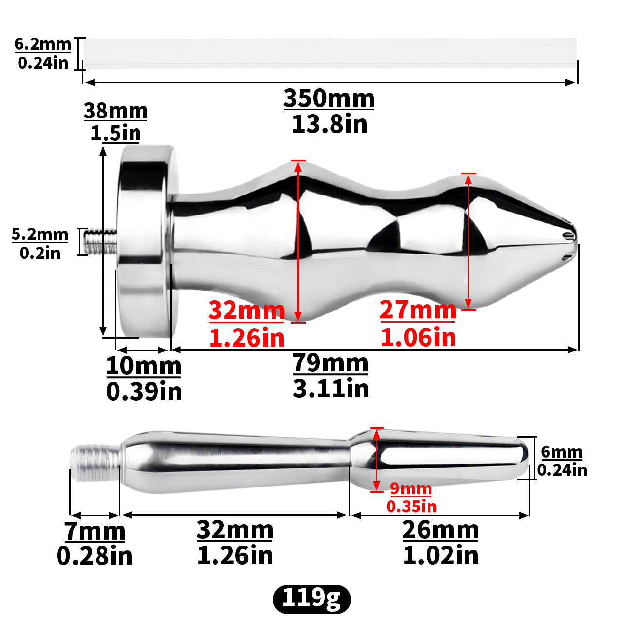 FRRK stainless steel whip prostate massager anal plug adult sex toy