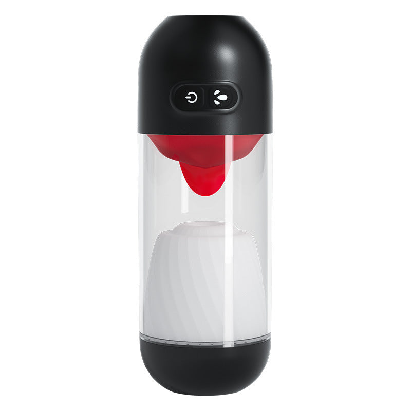 Zero point electric multi-frequency tongue licking rotating vibration male masturbator