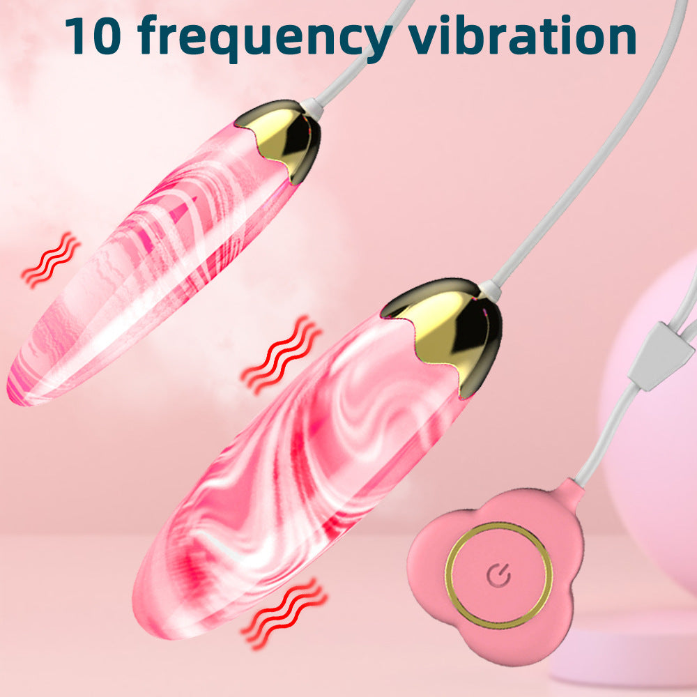 Female jade love egg vibrator wire control double jumping egg masturbator adult sex toys