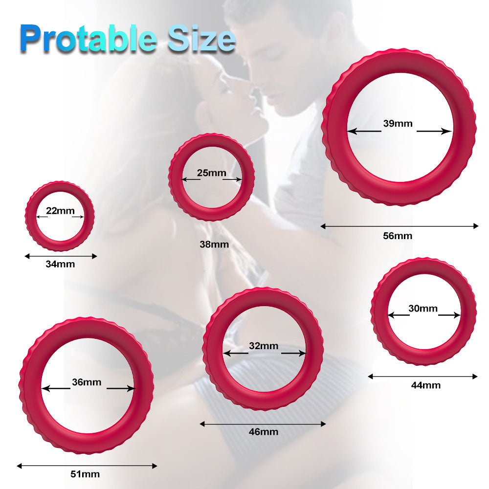 Comfort Delay Penis Ring Elastic Compound Ring 6 Pack Set