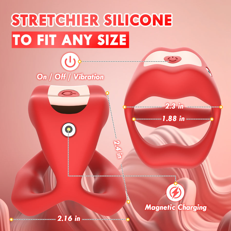 Three-ring APP controlled penis ring delay vibrator penis massage exerciser