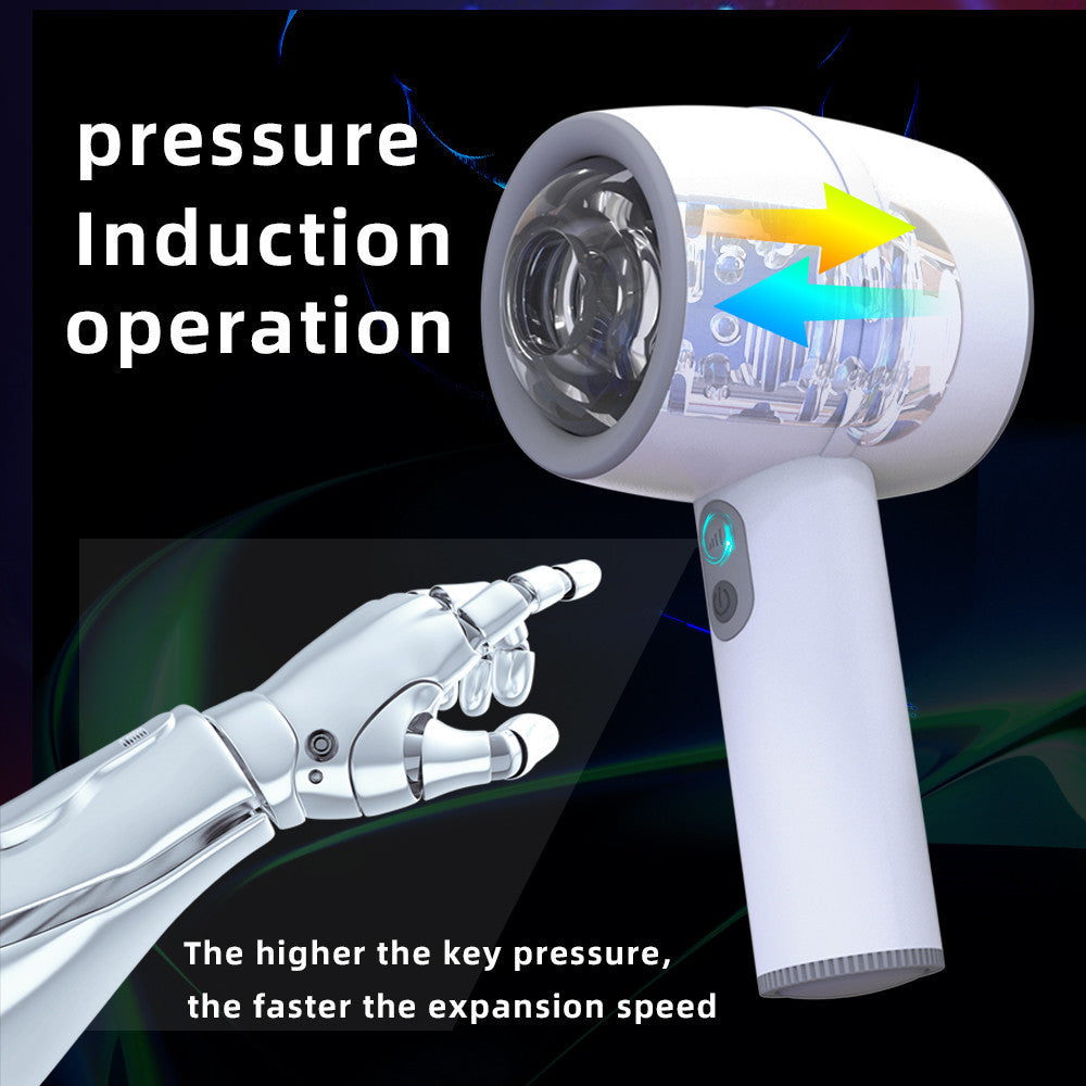 Handheld male automatic retractable juicer masturbator