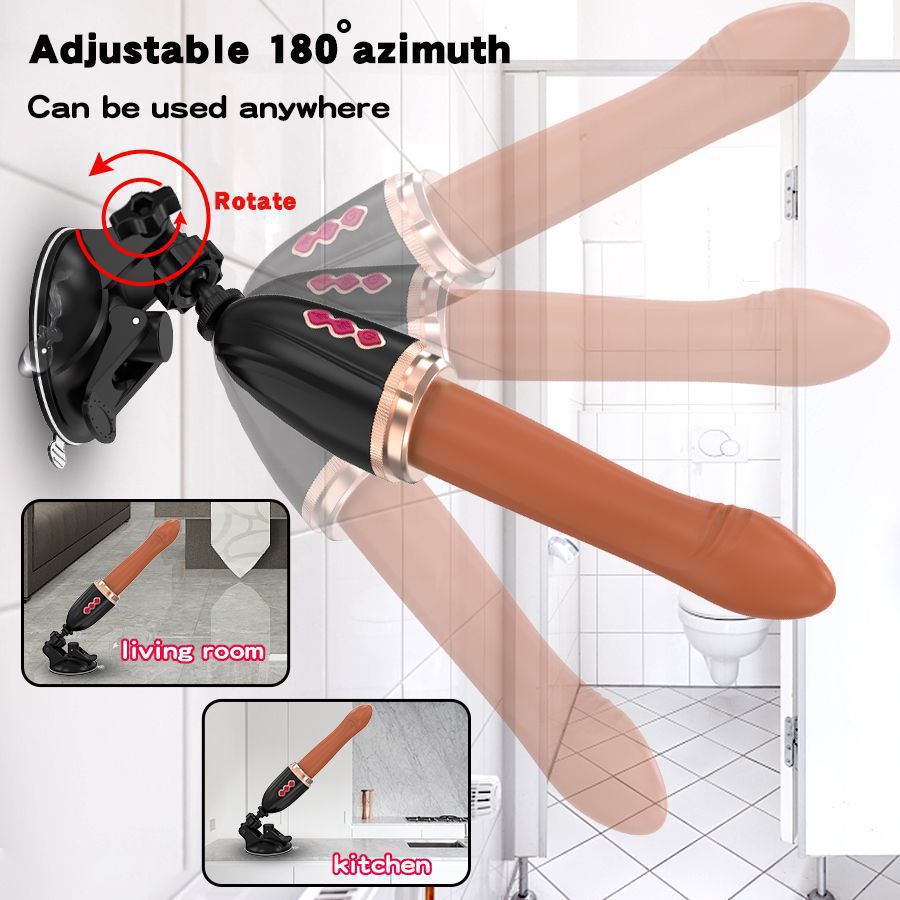 Female fully automatic insertion machine hands-free suction cup electric telescopic vibration dildo