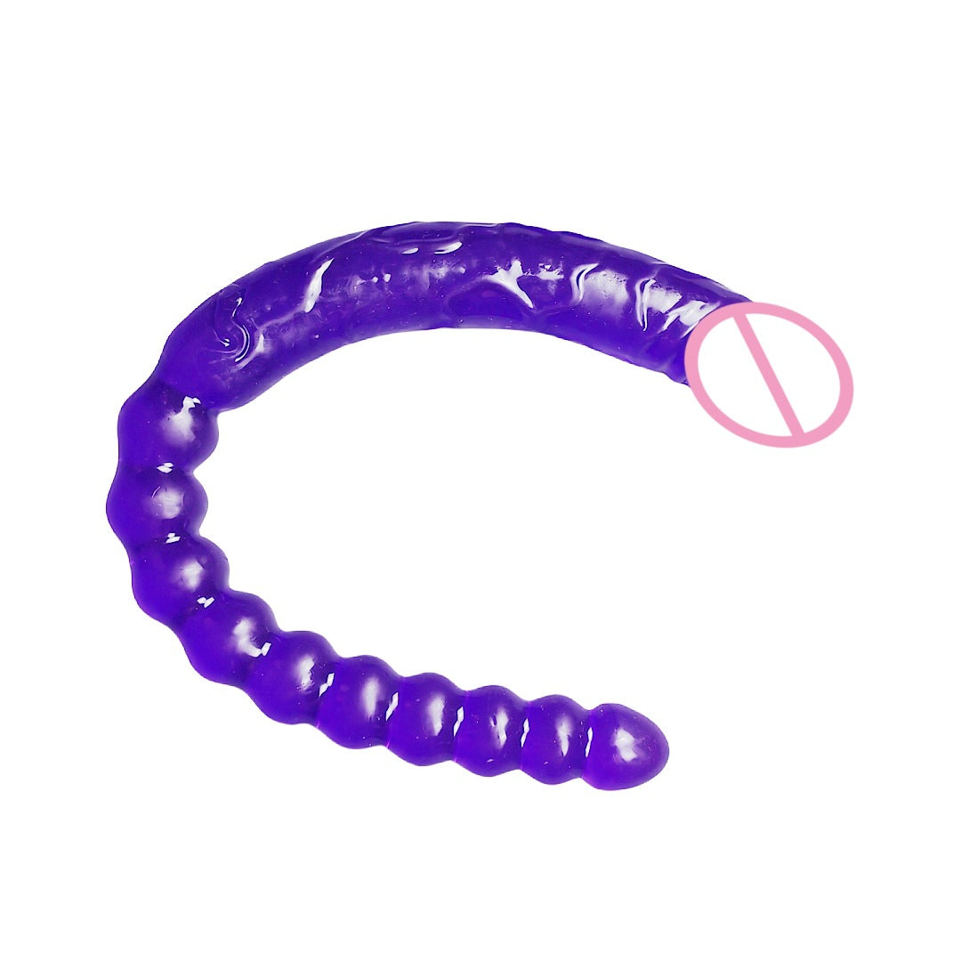 Double-headed dildo two-in-one female masturbator pull ball anal plug