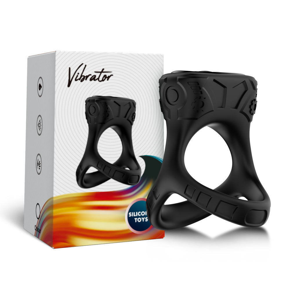 Mecha X-Ring Men's Delay Silicone Vibrating Charging Penis Ring