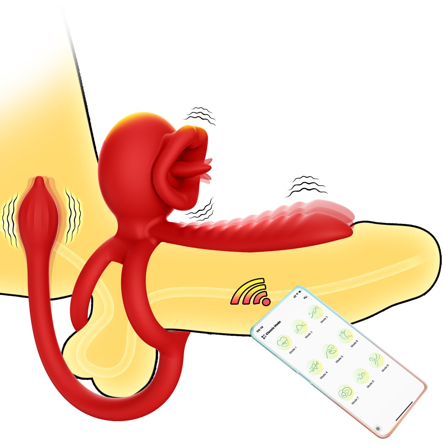 Dragon tongue triple vibration APP remote control couple vibrator male penis vibrator prostate masturbator