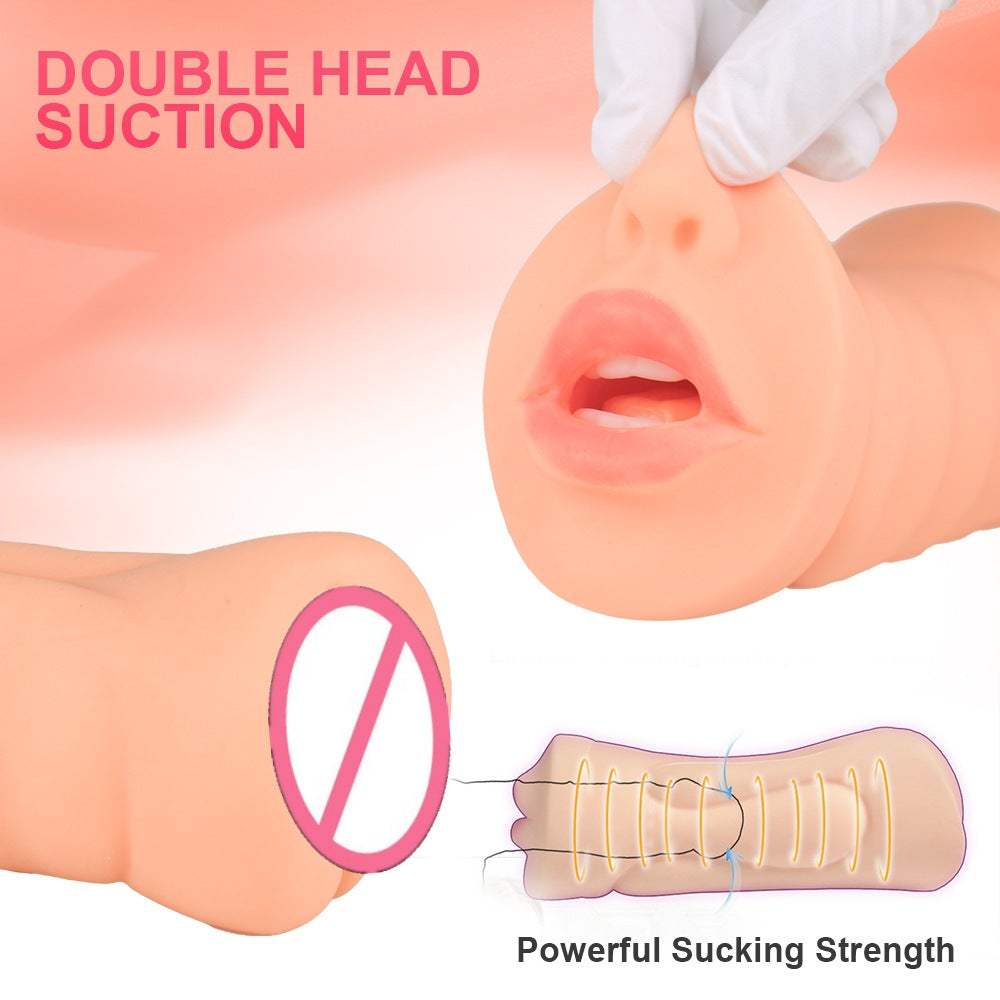 Double-headed male oral sex masturbator soft oral sex toy male sex toy