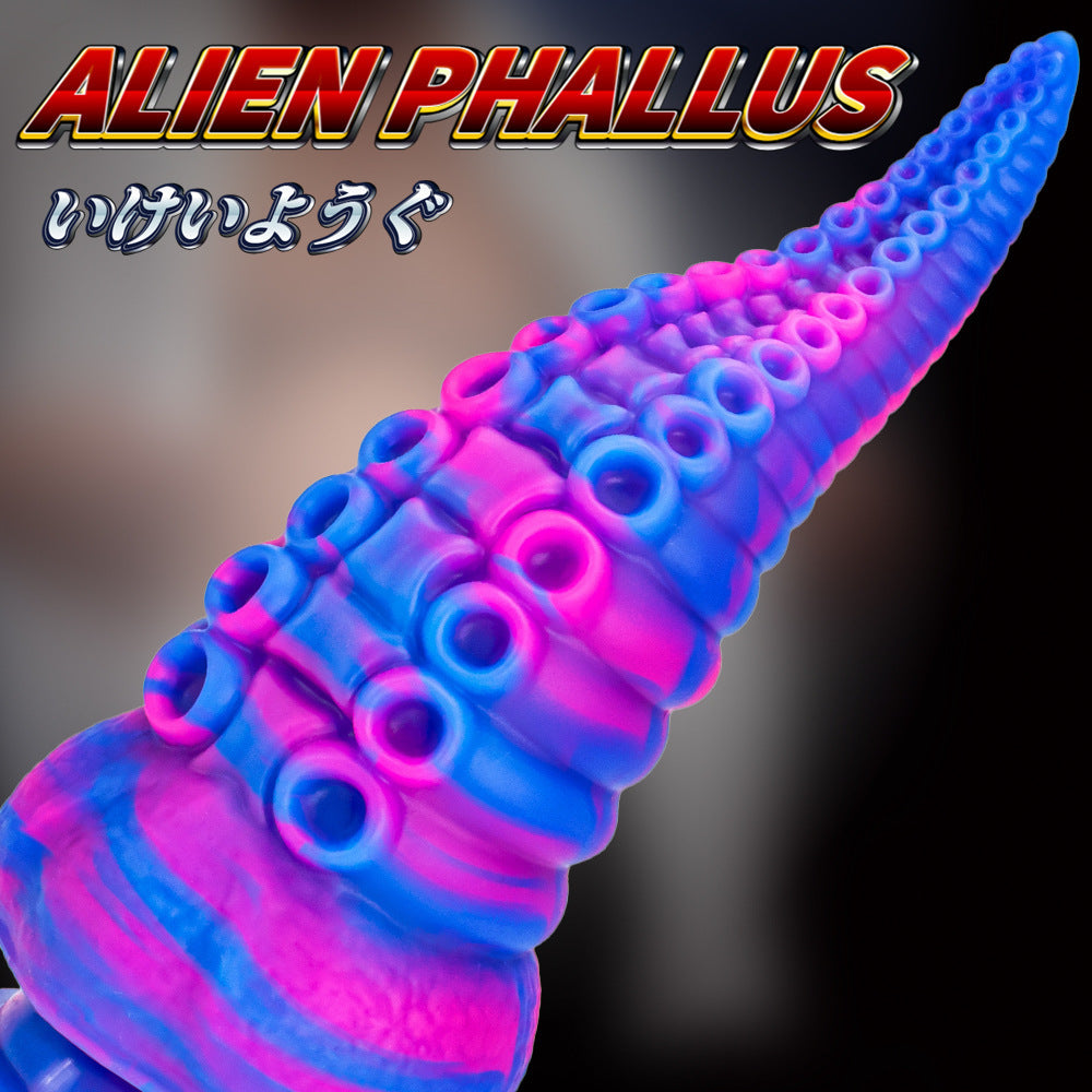 Alien double mixed color realistic dildo adult sex toy masturbator