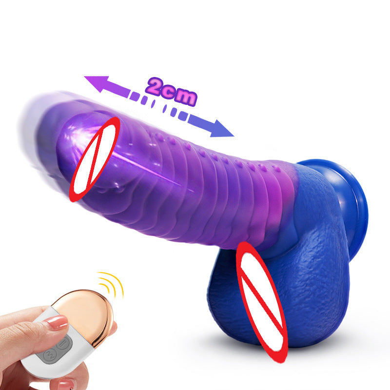 Colorful female dildo telescopic swing electric gun masturbator