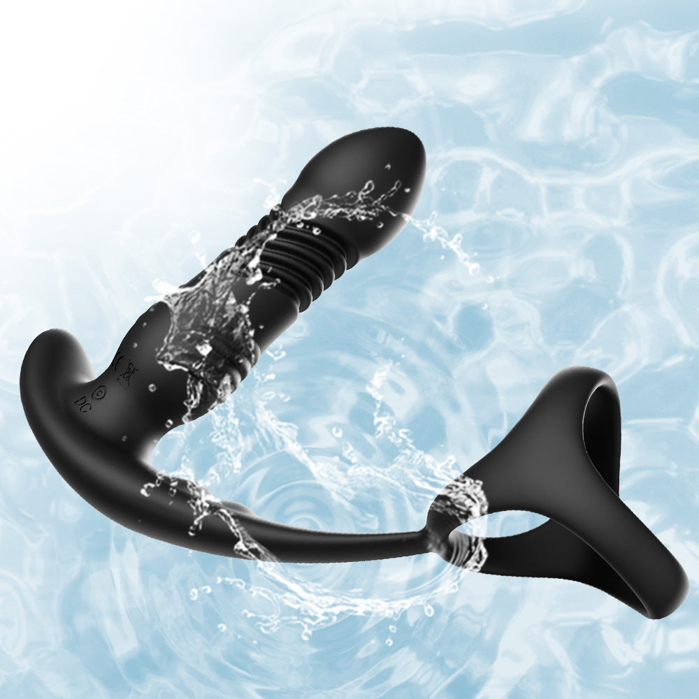 BANNDO three-ring vibration telescopic prostate massager anal plug male sex toy