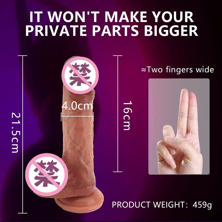 Realistic silicone thick electric retractable heated dildo female sex toy