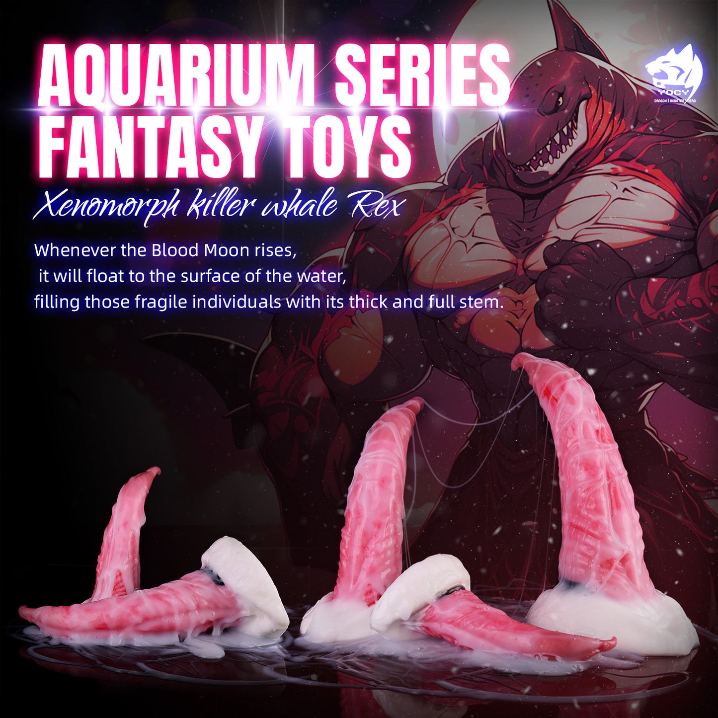 Alien dildo simulates whale animal penis giant sex prop