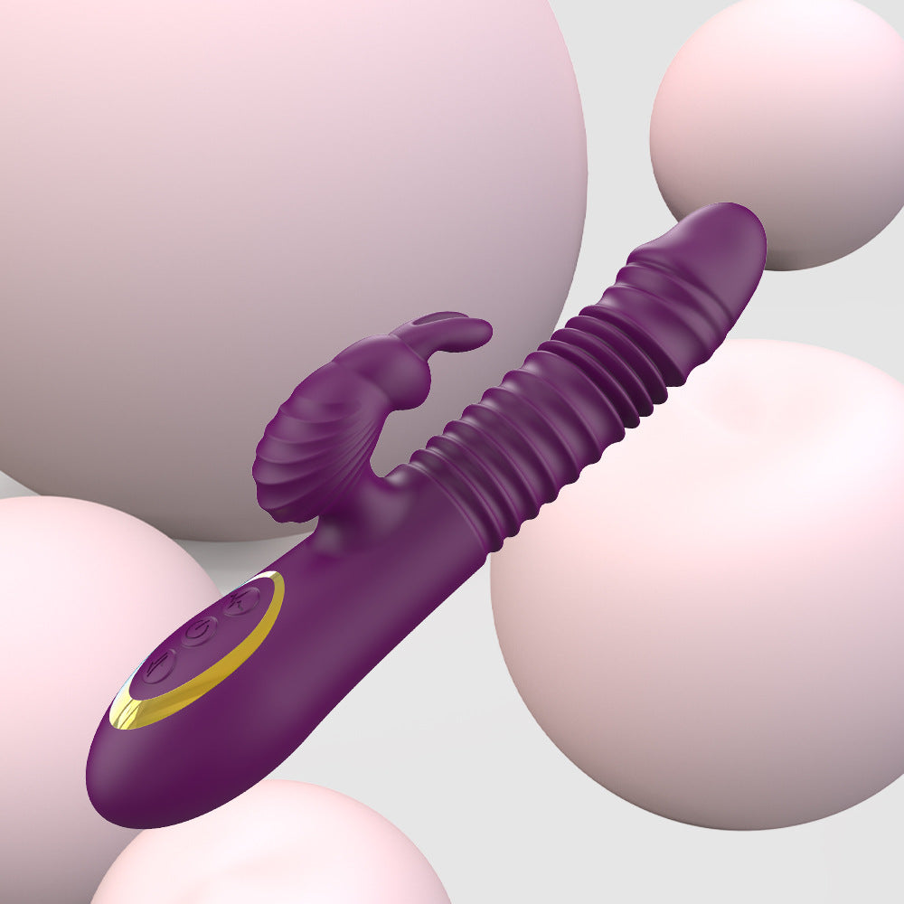Female rabbit vibrator intelligent heating and retractable 10-frequency strong vibration to stimulate G-spot