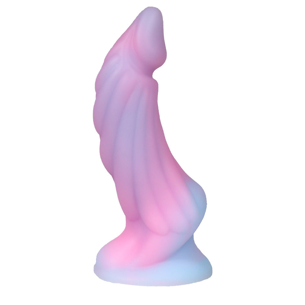 Alien mixed color unicorn luminous silicone penis simulation dildo