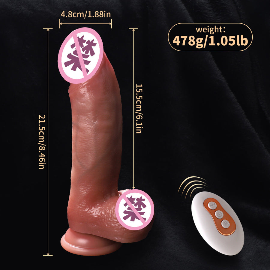 Electric simulation dildo large size wireless remote control heating telescopic swing female vibrator