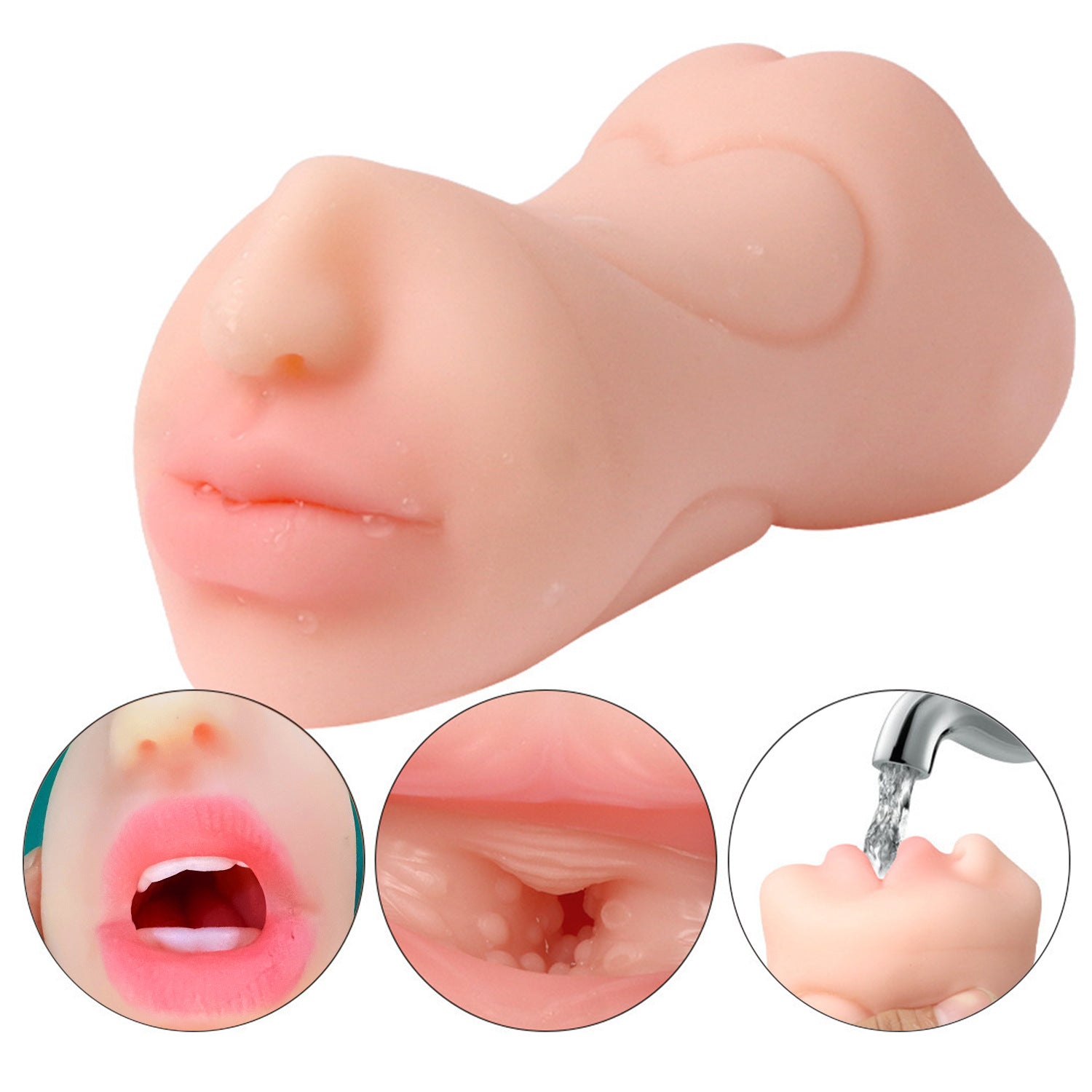 Oral sex masturbator silicone mold male sex toy