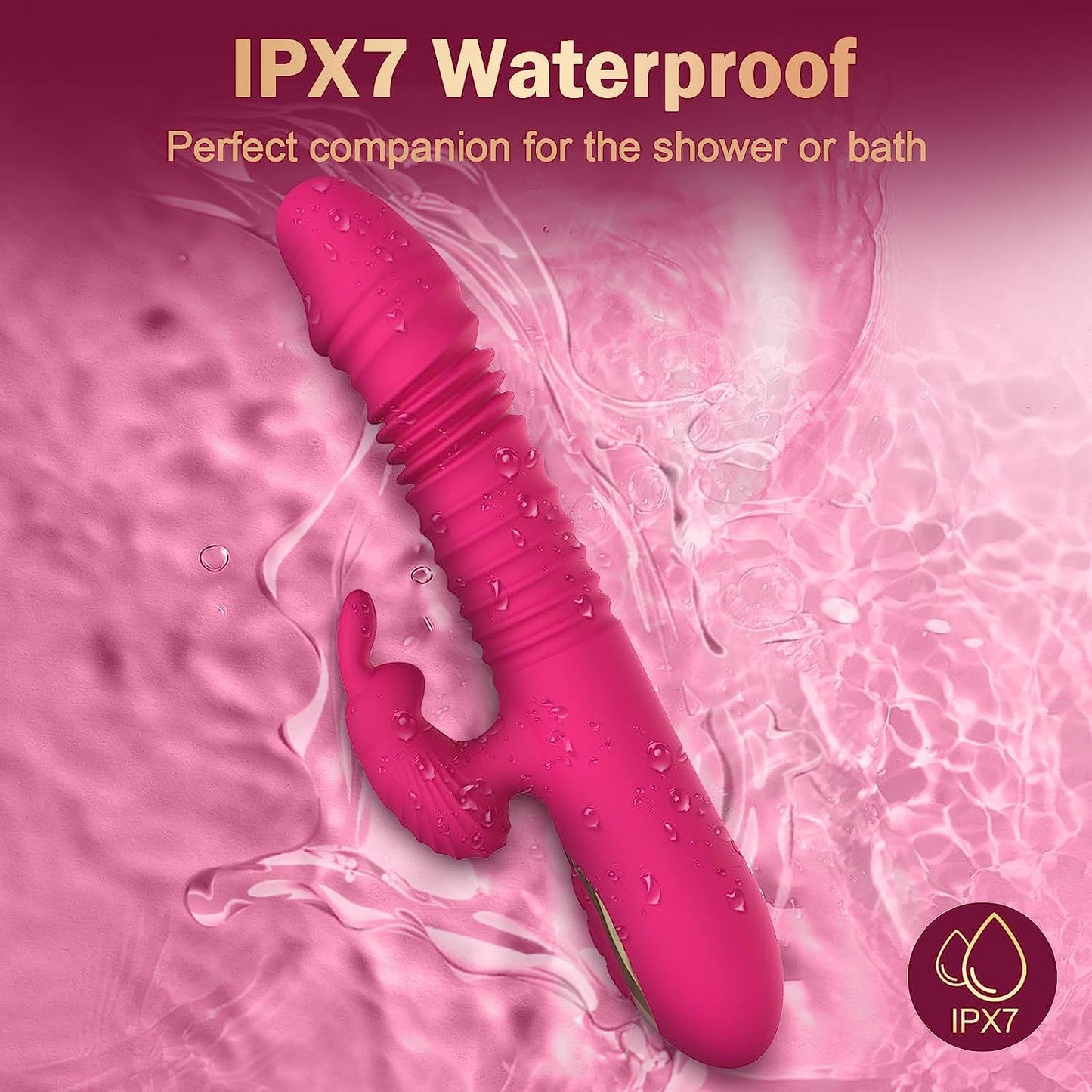 Female rabbit vibrator intelligent heating and retractable 10-frequency strong vibration to stimulate G-spot