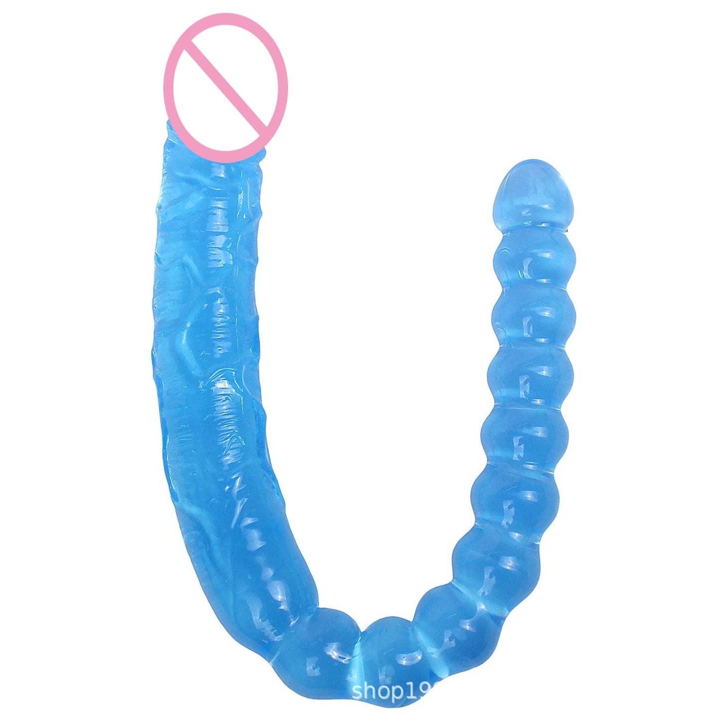 Double-headed dildo two-in-one female masturbator pull ball anal plug