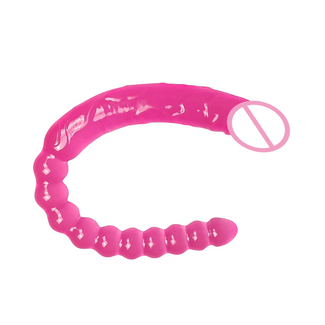 Double-headed dildo two-in-one female masturbator pull ball anal plug