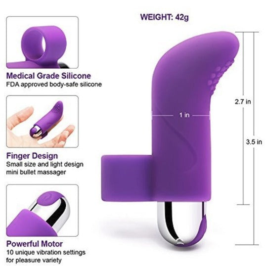 Rechargeable Waterproof Silicone Finger Vibrator Female Sex Toys