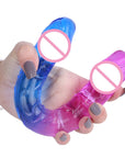 Super large and thick simulation double-headed two-color crystal dildo anal plug