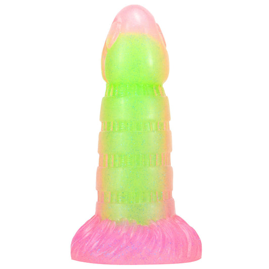 Brand new transparent mixed color luminous silicone dildo female manual masturbator