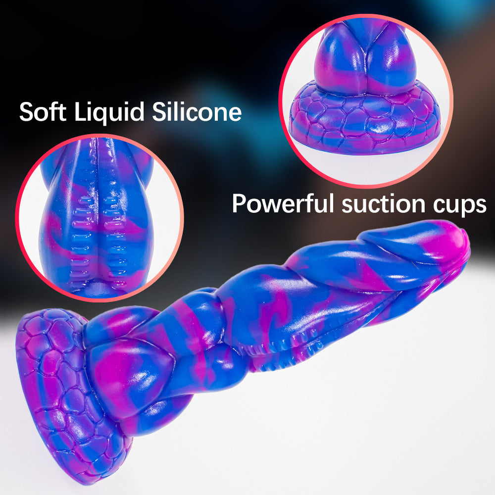 Alien double mixed color realistic dildo adult sex toy masturbator