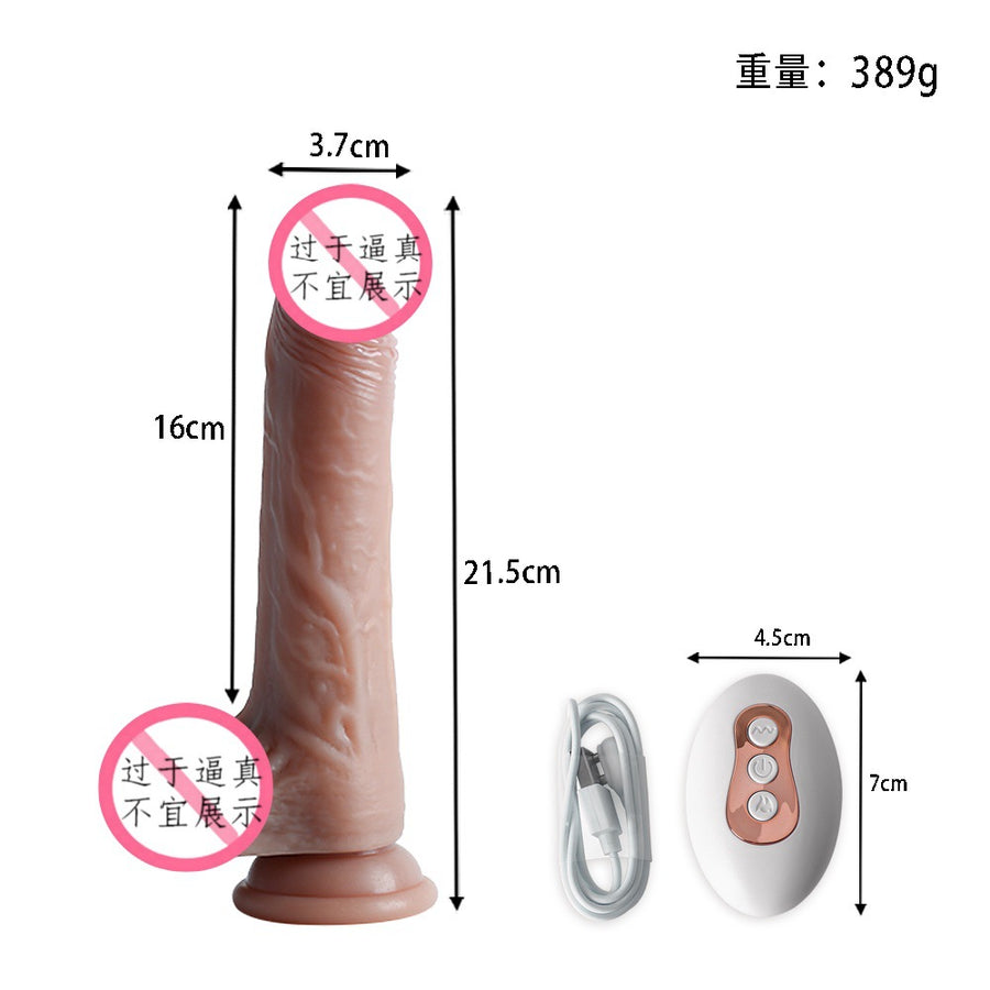 Realistic electric thrusting dildo with heating for adult female sex toys simulation masturbator