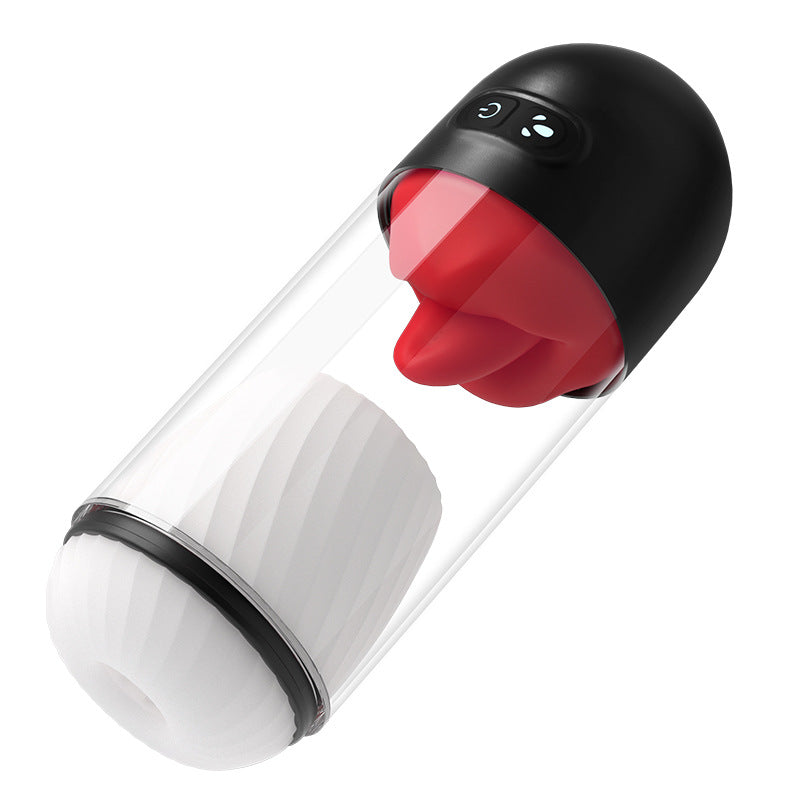 Zero point electric multi-frequency tongue licking rotating vibration male masturbator