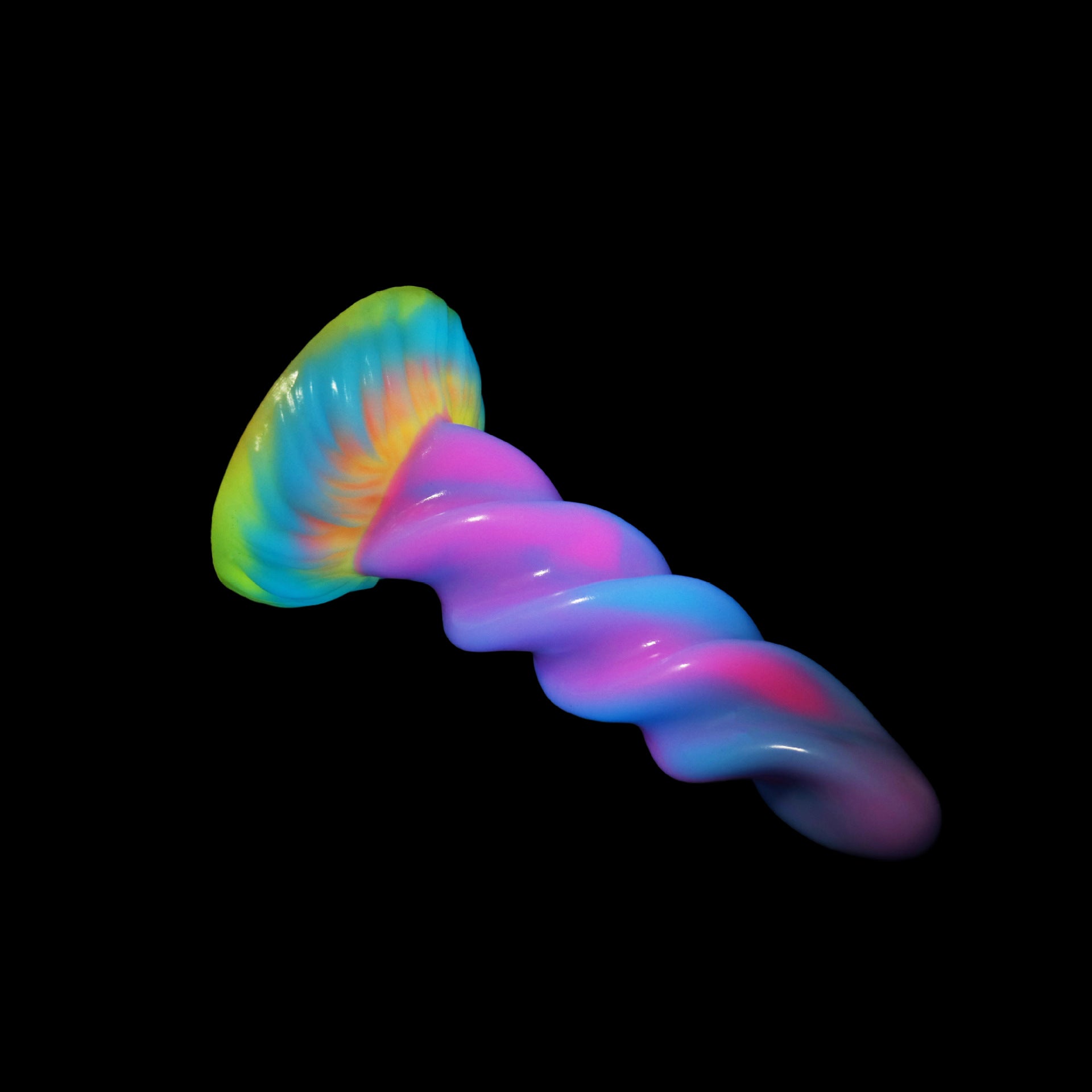 Special Shape Mixed Color Spiral Silicone Luminous Dildo Female Orgasm Masturbator