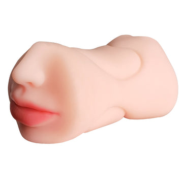 Men's double-headed three-hole molded oral sex masturbator adult sex products