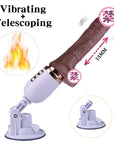 Fully automatic telescopic gun machine wireless remote control electric heating dildo