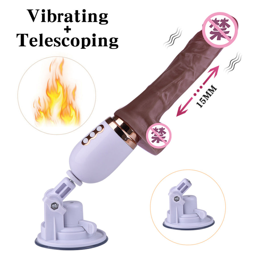 Fully automatic telescopic gun machine wireless remote control electric heating dildo