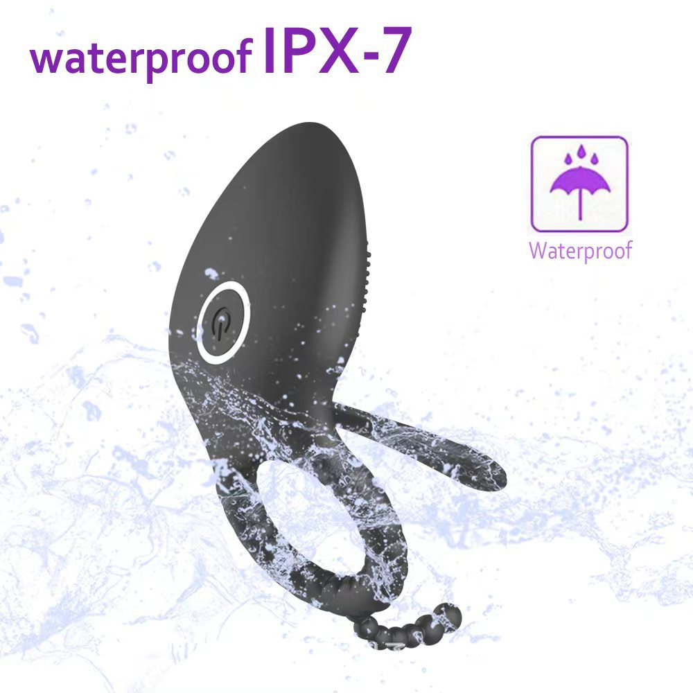 Double Vibration Peach Shape Vibrating Ring Silicone Waterproof Masturbator Couple Sex Toy