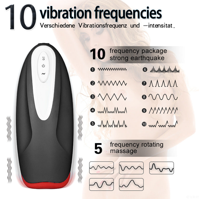 Fully automatic vibration rechargeable heated masturbation cup oral sex male masturbator