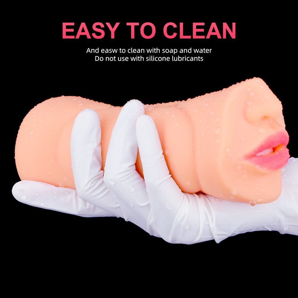 Double-headed male oral sex masturbator soft oral sex toy male sex toy