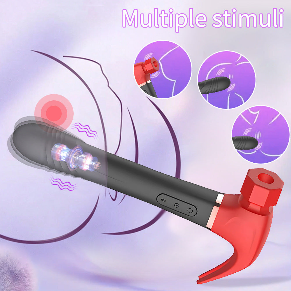 Women's two-color privacy concealable hammer shape powerful vibrator