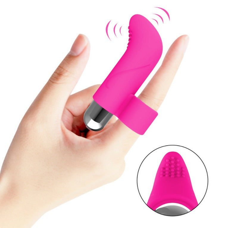 Rechargeable Waterproof Silicone Finger Vibrator Female Sex Toys