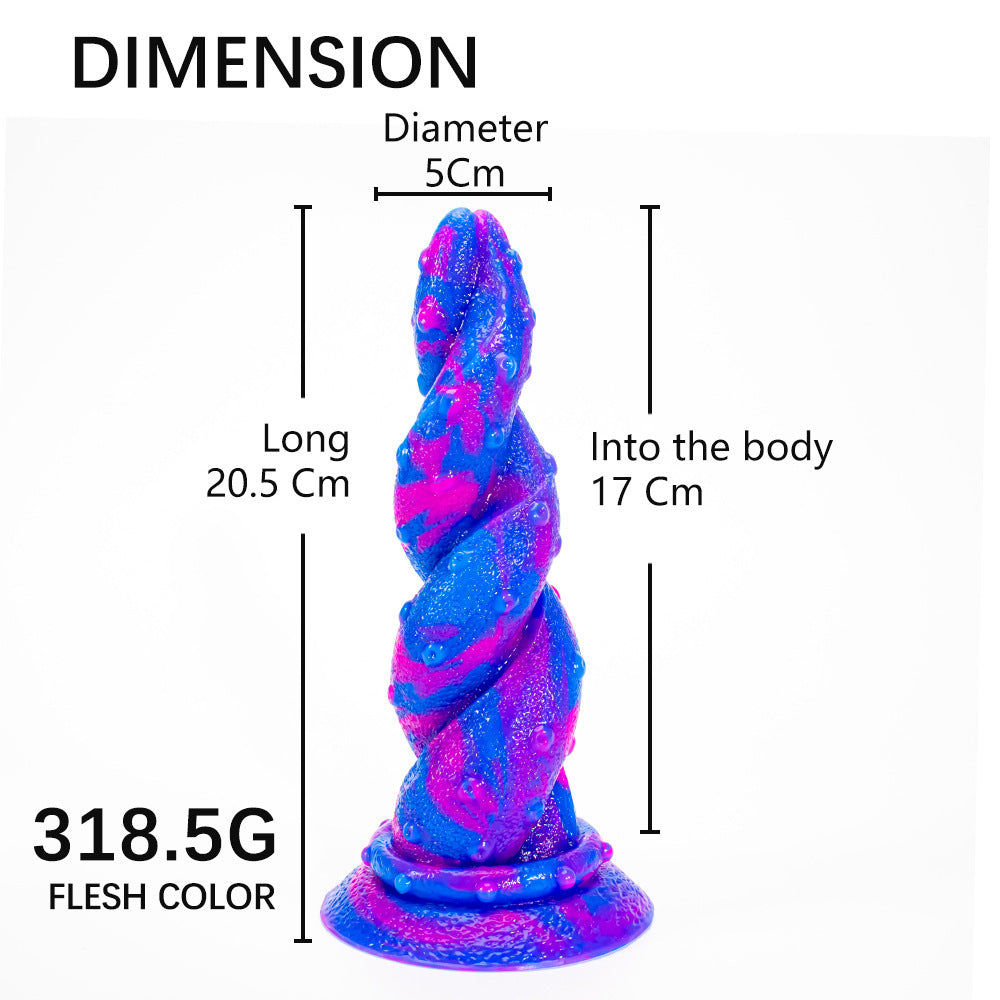 Alien double mixed color realistic dildo adult sex toy masturbator