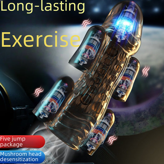 Men's desensitization exercise vibration massager men's masturbator training sex toy