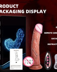 Realistic electric thrusting dildo with heating for adult female sex toys simulation masturbator