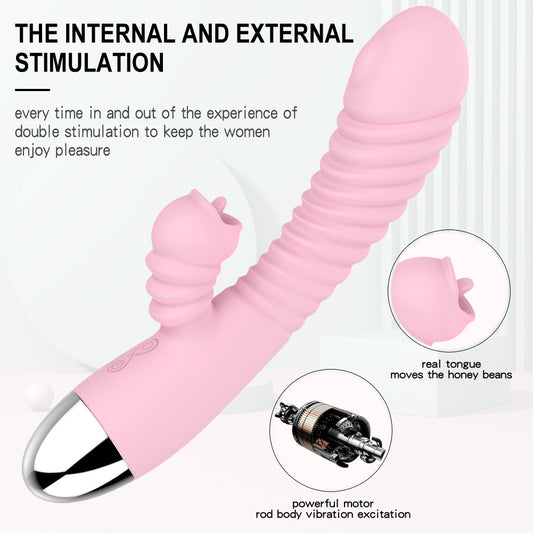 Rechargeable retractable g-spot silicone vibrator female masturbator