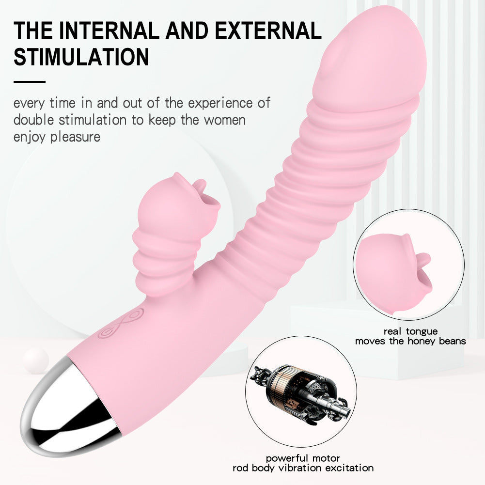 Rechargeable retractable g-spot silicone vibrator female masturbator
