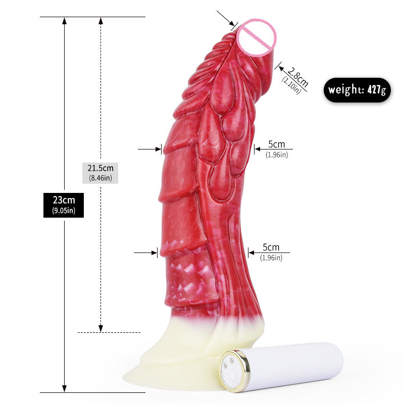 Vibrating simulation silicone dildo with special-shaped scales for female masturbation stick