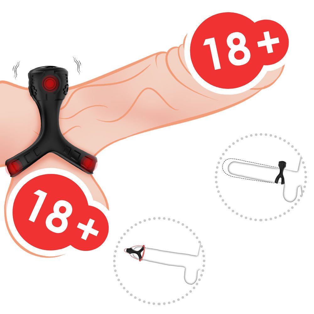 Mecha X-Ring Men's Delay Silicone Vibrating Charging Penis Ring