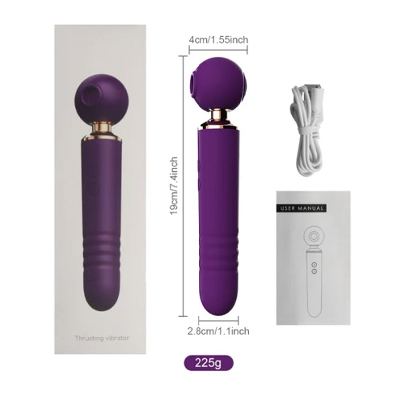 Moedun 3 in 1 female sucking retractable vibrator adult products