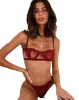 Lace Underwire See-through Bikini Set - Sexy Suspender Bra and Panties Flirting Lingerie