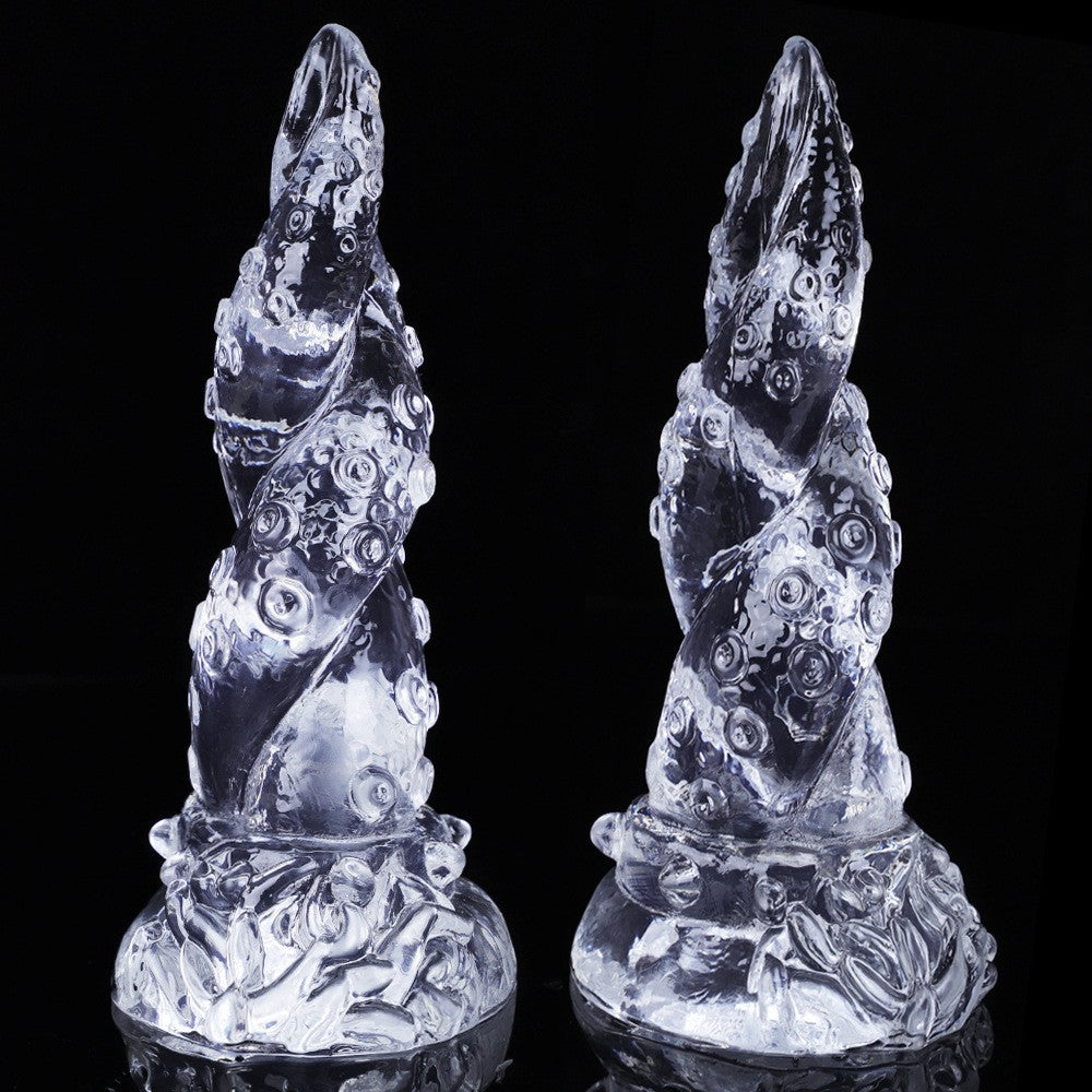 Large size transparent octopus tentacle alien dildo silicone manual masturbator
